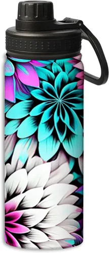 Miniatura 20 de Botellas de agua aisladas de 18 onzas, con estampado de mal de ojo, botella de agua deportiva aislada de doble pared a prueba de fugas, taza térmica