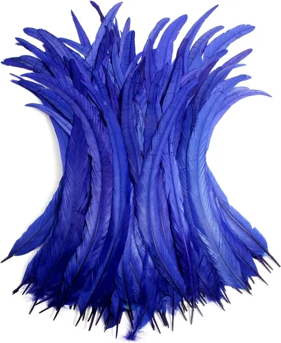 Miniatura 16 de THARAHT 50 piezas de plumas de cola de gallo, naturales, de 12 a 14 pulgadas (30-35 cm) para manualidades, bodas, atado de moscas, plumas para Rosa