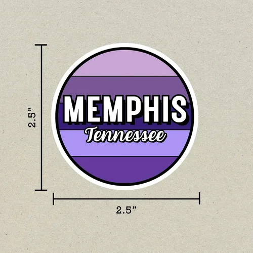 Miniatura 2 de Memphis Tennessee Travel Sticker, 2.5" Multiple Colors, Vinyl Laptop Water Bottle Planner Journal, Collectible Places I've Been, Luggage Decal Earth