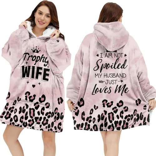 Miniatura 9 de Warmstorey Wearable Blanket Hoodie For Mom Wife - Best Wife Ever Hoodie From Husband Daughter Son - Birthday Mothers Day Gift