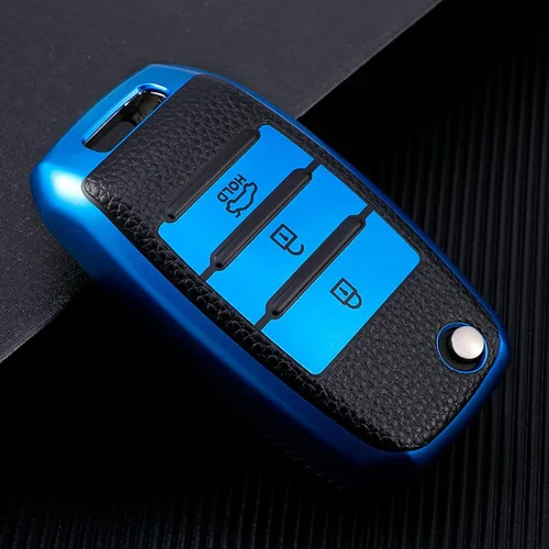 TPU Folding Car Key Cover Protection, for KIA Sid Rio Soul Sportage Ceed Sorento Cerato K2 K3 K4 K5 Remote Case Protect Keychain