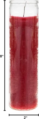 Miniatura 5 de Mega Candles 6 velas de oración devocionales sin perfume de color rojo para 7 días, velas de cera prémium de 2 x 8 pulgadas, santuario, vigilias
