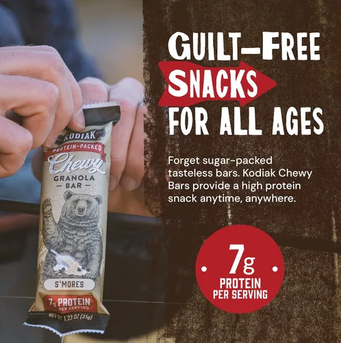 Miniatura 3 de Kodiak Cakes Barras masticables de granola, S'mores, altas proteínas, 100% granos integrales, 12 cajas con 5 barras cada una (60 barras en total)