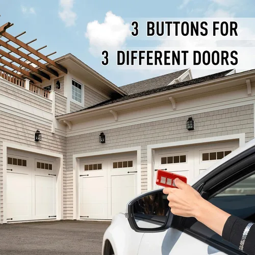 Miniatura 5 de Control remoto universal para abre-puerta de garaje con clip para visera, para abre-puertas LiftMaster/Chamberlain/Craftsman, adecuado para botones