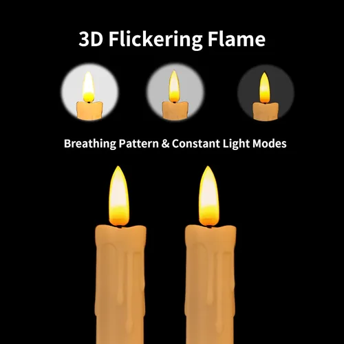 Miniatura 2 de YBU Velas cónicas sin llama con control remoto de 7 pulgadas, velas LED con temporizador de luz parpadeante, atenuador, velas de ventana a