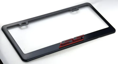 Miniatura 3 de 1 soporte de marco de matrícula de acero inoxidable SS para Chevy Camaro (negro rojo)