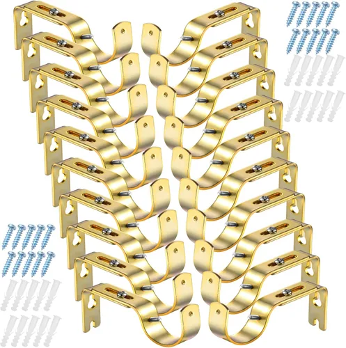 Miniatura 21 de Frienda 4 soportes de barra de cortina resistentes pintados de plata ajustables para barra de cortina de 1 pulgada de diámetro, soportes de Plata