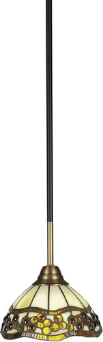 Miniatura 54 de Toltec Lighting Paramount - Mini colgante de 1 luz en acabado negro mate con cristal de arte perla de 7 pulgadas y estilo negro