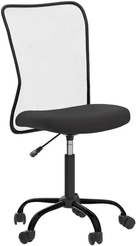 Miniatura 4 de Silla de oficina pequeña, silla de escritorio sin brazos con ruedas, silla ergonómica para computadora con soporte lumbar, silla giratoria de malla