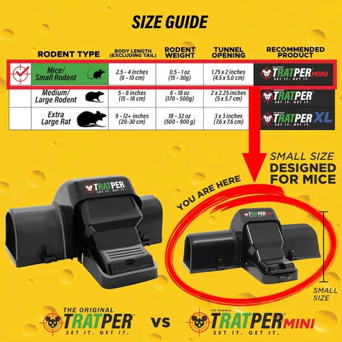 Miniatura 2 de Tratper Trampas para túnel de ratón. Evita la activación accidental con diseño de túnel dual. Trampas a presión cubiertas para matar humanamente