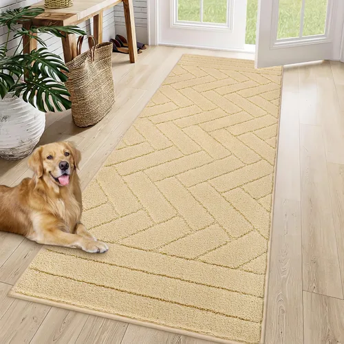 Miniatura 23 de Tindbea Tapete para perro para patas fangosas, absorbe la humedad, la suciedad, antideslizante, lavable, tapete de barro para perros, parte trasera