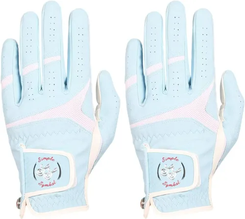 Miniatura 12 de Guantes de golf para hombre, cuero sintético de alta calidad, agarre estable, paquete de dos