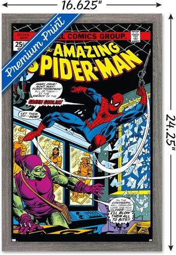 Miniatura 3 de Marvel Comics Spider-Man - Póster de pared Amazing Spider-Man #137, 22.4 pulgadas de largo x 14.7 pulgadas de ancho, versión enmarcada de madera