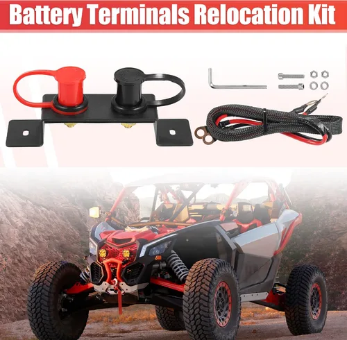 Miniatura 2 de X AUTOHAUX 1 juego para Can-Am Maverick X3 batería Jump Post Starter Remoto Terminal de batería Kit de reubicación soporte de montaje para UTV ATV
