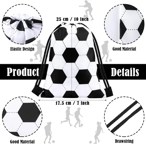 Miniatura 2 de Shappy 24 bolsas deportivas pequeñas con cordón, bolsa de caramelos, bolsas de regalo para fiestas deportivas (fútbol, 6.9 x 9.8 pulgadas)