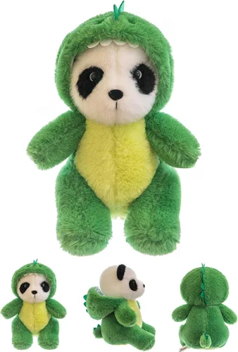 Miniatura 12 de Lindo panda de peluche para cosplay como conejo marrón, juguete de peluche suave de panda en disfraz de conejo, juguetes de peluche para niños de 12