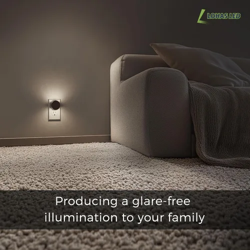 Miniatura 6 de L LOHAS LED Luces nocturnas enchufables a la pared, [paquete de 2] Luz nocturna enchufable con sensor de luz, brillo ajustable, luz blanca diurna