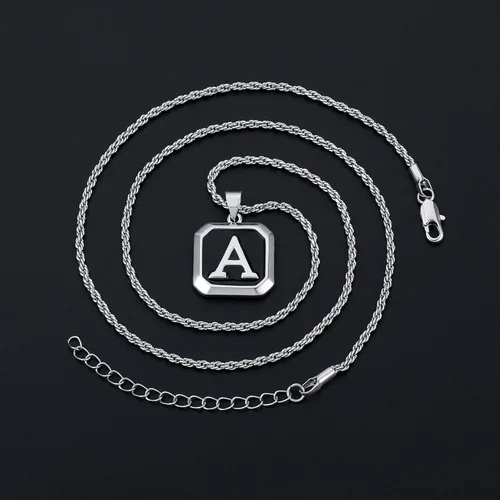 Miniatura 7 de LUXEJEW Collares con inicial para hombres y mujeres, delicado colgante de letra, collar de cadena para hombre, joyería para hombre