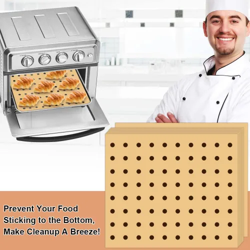 Miniatura 3 de BYKITCHEN Forro para horno para freidora de aire, 9 x 11 pulgadas, papel pergamino rectangular sin blanquear, compatible con Cuisinart, Breville