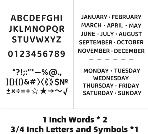 Miniatura 6 de Letras de fieltro para tablero de letras, caracteres precortados con bandeja de clasificación, letras de tablero de fieltro (negro de 1 pulgada plus)