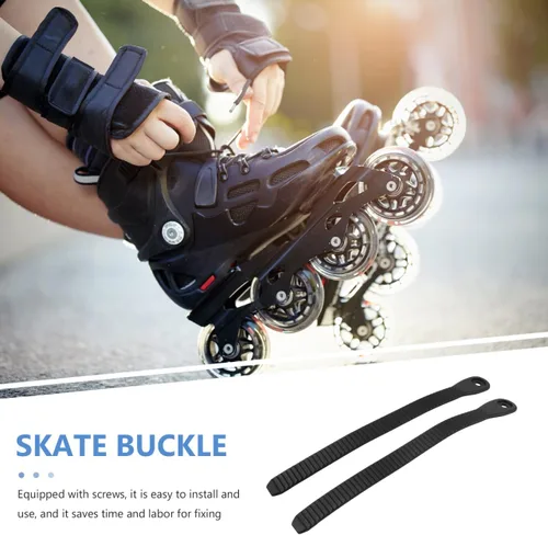 Miniatura 2 de BESPORTBLE Hebilla universal para patines en línea: 2 piezas de repuesto zapatos de patinaje correa de energía con tornillos Tuercas Kit