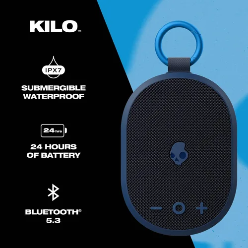Miniatura 2 de Skullcandy Kilo - Altavoz Bluetooth inalámbrico, IPX7, impermeable, mini altavoz Bluetooth con batería de 24 horas, radiador pasivo de disparo hacia