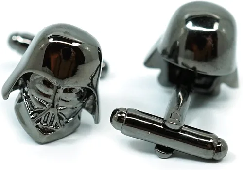 Miniatura 2 de Teri's Boutique Gemelos de Star Wars Darth Vader Head Gris Oscuro Gunmetal Gemelos con Caja para Hombre