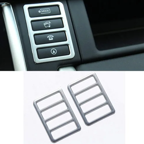Miniatura 8 de YIWANG Marco de botón multifunción ABS cromado para Land Rover Discovery Sport 2015-2019 Accesorios de coche (negro)