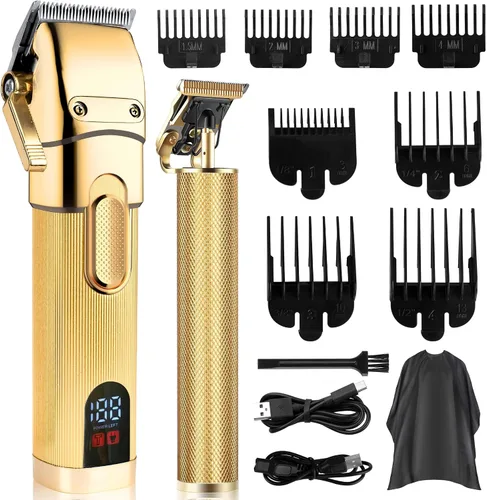 Cortapelos para hombres, kit de aseo inalámbrico, cortapelos profesionales con pantalla LED, recortadora de barba recargable, regalos para hombres,