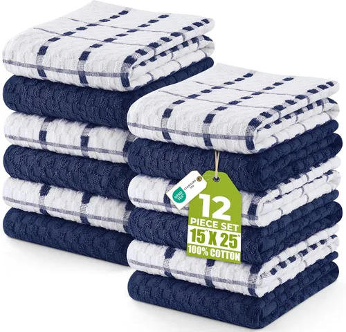 Miniatura 18 de Utopia Towels Kitchen - Juego de 12 toallas de cocina de 100 % algodón hilado en anillo de 15 x 25 pulgadas, súper suaves y absorbentes, juego