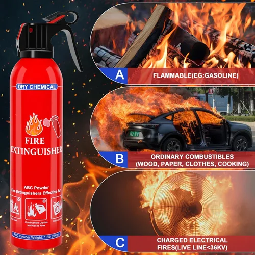 Miniatura 3 de ABC Dry Chemical Extintor de incendios de 2 unidades – Extintor de incendios doméstico para montaje en pared para cocina, hogar, barco, casa rodante