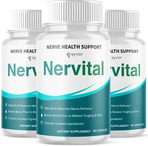 Paquete de 3 cápsulas Nervitales, píldoras oficiales de suplemento nervioso con todos los ingredientes naturales, fórmula avanzada para una salud