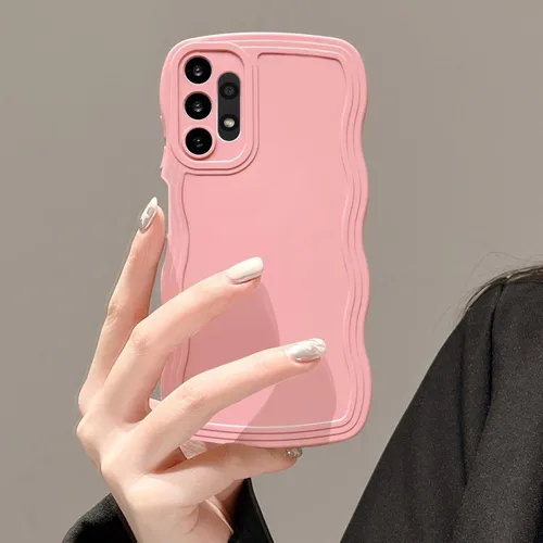 Miniatura 7 de UEEBAI Funda de silicona con marco de ola para Samsung Galaxy S22 5G, funda de teléfono con marco de ola linda, ajuste delgado, amortiguador de Negro