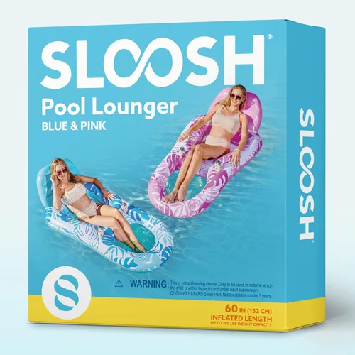 Miniatura 7 de SLOOSH Paquete de 2 flotadores inflables para piscina para adultos, flotador de piscina para sala de estar, balsa, flotadores, silla reclinable