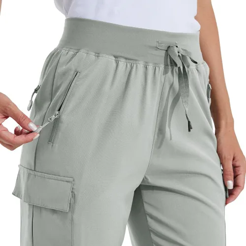 Miniatura 4 de Willit Pantalones de senderismo tipo cargo para mujer, ligeros, atléticos, para exteriores, de secado rápido, resistentes al agua