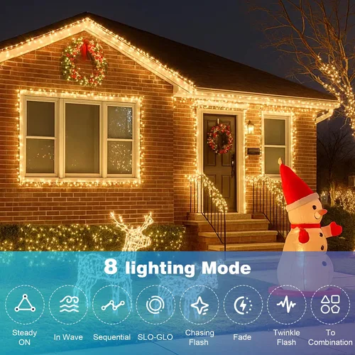 Miniatura 3 de Luces de Navidad de 400 LED de 131 pies, IP67 impermeables, luces Christmastree con 8 modos, control remoto, 3 temporizadores y función de memoria