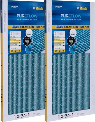 Miniatura 28 de PureFlow - Filtro de aire para horno doméstico de 12 x 12 x 1, con 4 capas de tecnología de filtración avanzada, MERV-13 paquete de 2