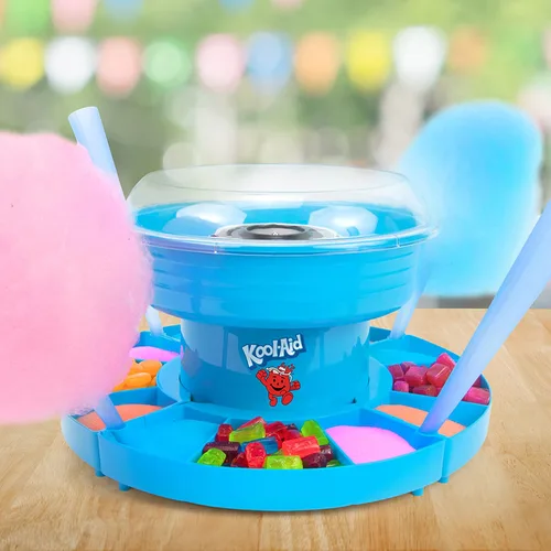 Miniatura 4 de Nostalgia Kool-Aid - Kit variado de algodón de azúcar – 3 sabores de azúcar de hilo dental (frambuesa azul, fresa, ponche tropical) – Botellas de 7
