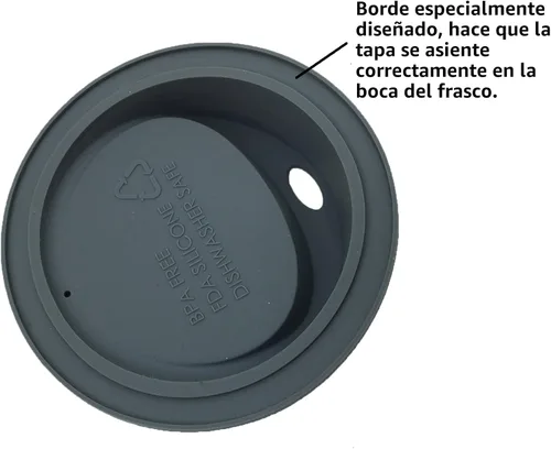 Miniatura 7 de Kit de tapa reutilizable de silicona de grado alimenticio y sin BPA para beber jugo de café con anillos de acero inoxidable para mason, bolas
