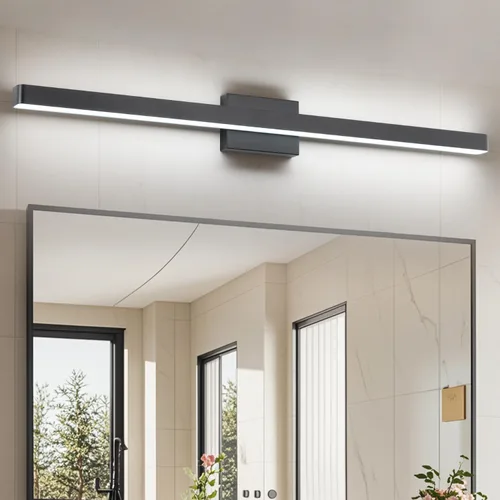 Miniatura 15 de Barra de luz LED moderna para tocador de baño (16 pulgadas, blanco frío 6000 K), accesorios de iluminación de pared de baño de acrílico moderno