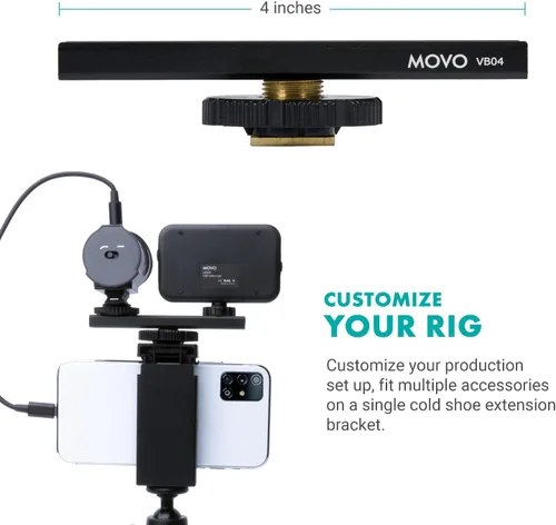 Miniatura 7 de Movo uVlogger - Kit de vlogging compatible con Android/USB-C Accesorios para smartphones: trípode, montaje, luz LED y micrófono de escopeta