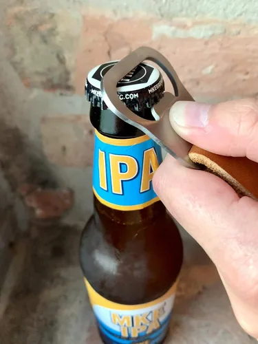 Miniatura 8 de Personalized Bottle Opener Keychain Leather - 3rd Anniversary Gift, Gift for Him, Father's Day Present