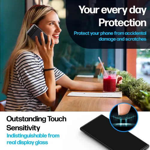 Miniatura 4 de Power Theory Protector de pantalla para Google Pixel 6 PRO [2 unidades] [no de vidrio] compatible con fundas, cubierta completa, película flexible