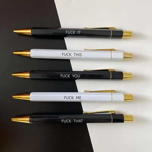 Miniatura 2 de ZVZKC Juego de 5 piezas bolígrafos Fuck, bolígrafos Fuck It, bolígrafos Fancy Fu ck You, bolígrafo Ballponit con palabras malsonantes, artículos