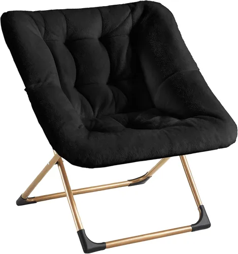 Miniatura 14 de Youtanic Comfy - Silla tipo platillo de gran tamaño, silla de lectura de piel sintética suave para adultos, marco de metal XL estable y almohadilla