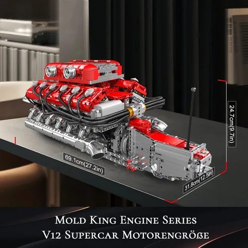 Miniatura 3 de Mould King 10169 Technique V12 - Bloques de construcción de motor de juguete, 3472 piezas APP Motor eléctrico Motor Drive Clamp Bloques Kit
