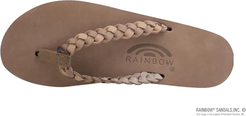Miniatura 3 de Rainbow Sandalias para mujer de piel de primera calidad, doble capa, correa ancha, color arena