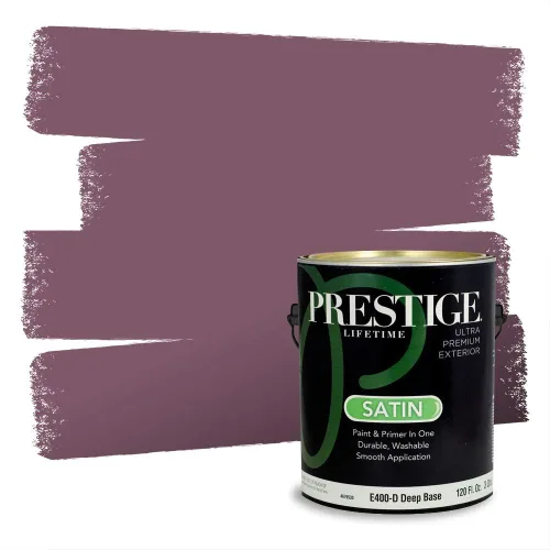 Miniatura 752 de Prestige Paints Pintura exterior e imprimación en uno, 1 galón, plano, coincidencia comparable de Valspar* Amber Rose*