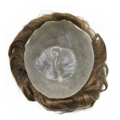 Miniatura 6 de Unidades de cabello para hombres invisibles de repuesto de poliuretano para hombre, piel ultrafina, 0.002 in, tupé atado a mano, cabello humano
