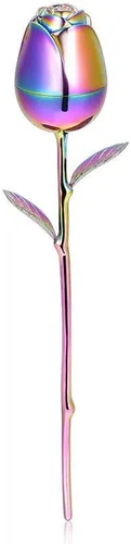 OIJH Urnas para Perros Joyería para Mujer Color de cremación de Acero Inoxidable Flor de Rosa con Caja de Recuerdo Flor Colorida Color de Recuerdo